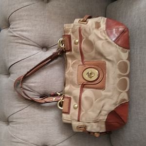 Coach signature tan  shoulder bag
